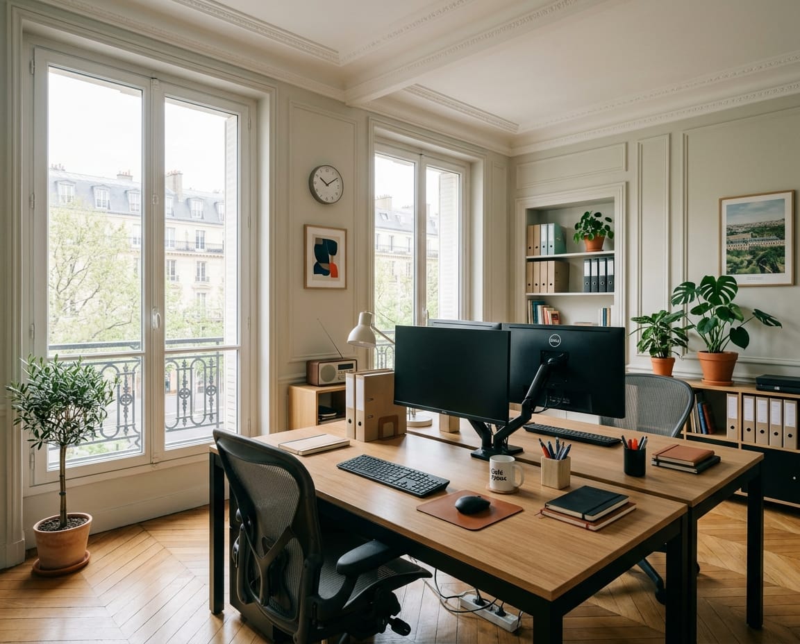 bureau lumineux & ordonné